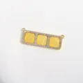 Vergoldeter Kupfer Dreier Zirkonia Verbinder Anhänger, elegantes Dopamin Rechteck Schmuckteil. - Gold Gelb Drei-Block Anhänger