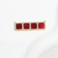 Gold plated copper cubic zirconia square pendant DIY jewelry accessory for necklace and bracelet - Red Square Grid Pendant / Gold