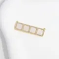 Gold Plated Copper Zircon Four Grid Pendant DIY Bracelet Necklace Jewelry Component Detail - Gray and White Square Grid Pendant / Gold