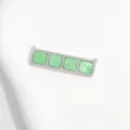 Green four square cubic zirconia pendant copper DIY jewelry connector for bracelet necklace detail - Green Square Grid Pendant / White Gold