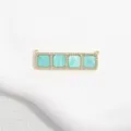 Exquisite copper cubic zirconia pendant connector, four square green stones for DIY jewelry. - Lake Green Square Grid Pendant / Gold