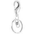 Silver metal keyring accessory with lobster claw clasp and swivel chain for DIY crafts. - VK321 Lobster Buckle / White Gold