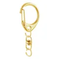 Golden DIY keychain metal hardware swivel lobster clasp snap hook connector for crafts - VK322 Rotating D-Buckle / Gold