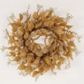 Autumn eucalyptus leaf wreath artificial harvest festival door hanging decoration for home decor - QH3303/60 / Eucalyptus Rattan Wreath