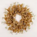 Couronne eucalyptus automne artificielle doree pour porte fete des recoltes decoration - QH3303/70 / Couronne de Rotin Eucalyptus