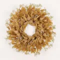 Couronne de feuilles d'eucalyptus dorées automne fête des récoltes décoration porte. - QH3303/80 / Couronne de Rotin Eucalyptus