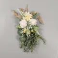 Künstliche Dahlien Rose Träne Blumen Wandbehang, Premium Wohnkultur Wanddekoration - Ohne Licht / Champagner