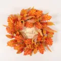 Artificial autumn maple leaf wreath for front door, fall harvest indoor outdoor home decor. - Smile Style