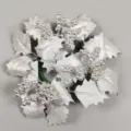 Christmas silver glitter berry maple leaf candle ring decorative wreath tabletop decor - Red Gold