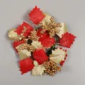 Christmas artificial berry and gold glitter maple leaf candle ring decoration wreath variant. - Silver