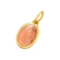 Pendentif Ovale Plaqué Or Émail Rose Translucide Portrait Religieux Bijou DIY - Marron Doré