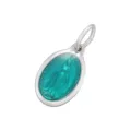 Pendentif ovale en émail teal portrait religieux charm accessoire bijoux DIY détail - Argent Bleu Clair