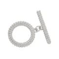Silver beaded toggle clasp jewelry accessory DIY necklace bracelet metal connector detail shot - White Gold