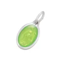 Pendentif portrait ovale en émail vert accessoire de bijoux DIY, article mode translucide. - Argent Vert