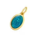 Pendentif ovale en cuivre doré émail bleu portrait religieux accessoire de bijouterie DIY - Or Bleu Foncé