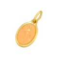 Pendentif Religieux Ovale en Émail Plaqué Or Vierge Marie Accessoire de Bijoux DIY - Rose Doré