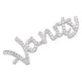 Mikropavé Zirkonia Buchstabe Vanity Anhänger Silber DIY Halskette Ohrring Schmuck Zubehör - Weißgold