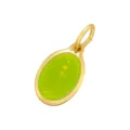 Pendentif ovale en émail vert translucide plaqué or, détail accessoire bijou DIY. - Or Vert
