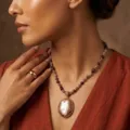 Collana di perle barocche con perline colorate e ciondolo, gioielli eleganti da donna. - Oro TL522005-2