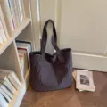Lässige Karomuster Seersucker Shopper Tasche mit grossem Volumen, leicht und stilvoll. - Braun
