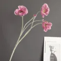 Stelo di papavero in velluto rosa artificiale per decorazioni d'interni eleganti e casa. - Rosa Venezia