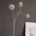 Rama de flor flocada artificial rosa tallo planta decoración nórdica estilo minimalista - H60CM / Rosa