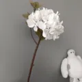 Ortensia artificiale singolo ramo di fiore decorazione domestica matrimonio composizione floreale pianta - Bianco Puro