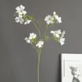 Rama de flores silvestres blancas artificiales planta de simulación para decoración de fotografía - Blanco Lechoso