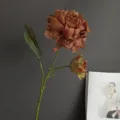 Vintage handgemachte künstliche Pfingstrose Stoff Blume für Heimtextilien Dekoration. - Braun