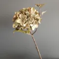 Tallo de flor de hortensia vintage artificial para decoración del hogar y arreglos de bodas. - Café Verde
