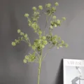 Rama de fruta artificial verde, tallo de flor de bayas simulada, ideal para decoración del hogar. - H85cm / Verde