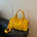 Stylish yellow shoulder crossbody bag, casual travel tote with large capacity for women. - Yellow