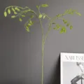 Primer plano detallado de rama de hierba de avena artificial verde para decoración de interiores. - H63CM / Verde