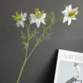 Artificial white Nigella flower stem daisy home decoration photography prop detail view - H45CM / 10# White