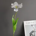 Flor artificial tulipán abierto tallo único decoración hogar diseño moderno minimalista - Gris claro