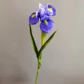 Gros plan sur une fleur d'iris bleu PU artificielle, accessoire déco réaliste maison. - H60CM / Bleu Violet
