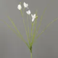 Artificial white flower detail shot with long green stems, perfect for home decor and floral displays. - White