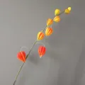 Vista detallada en primer plano de una muy hermosa rama artificial de farolillos. - Naranja