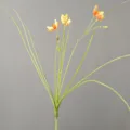 Rama de flor artificial con flores naranjas y tallos verdes para decoración del hogar y accesorios. - Naranja