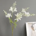 Close-up detail shot of white artificial oleander flower branch, perfect for modern home decor. - Pure White