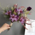 Ramo de flores artificiales clemátide vintage decoración del hogar accesorios de foto - Púrpura Vintage