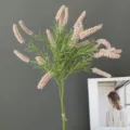 Kunstblume Salbei Schilf Bund skandinavisches Wohndekor Blumenarrangement Zubehör Detail - H46CM / Hellrosa