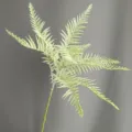 Artificial fern branch soft rubber plant leaf for home hotel wedding decor detail - White