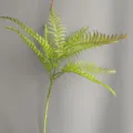 Detailed close-up of artificial fern leaf soft rubber plant for home decor and floral design. - Red Tip