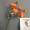 Rama de rosas artificiales naranjas con borde degradado para decoración del hogar y bodas. - Naranja