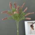 Künstlicher Blumenstrauß Detailansicht, künstliche Salbeipflanzen Stiele für Deko. - H46CM / Dunkelrosa