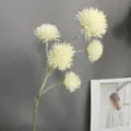 Ramo de bolas de flores blancas artificiales, elegante decoración botánica para bodas estilo. - 010 Blanco