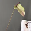 Tallo de flor de anturio artificial con tacto realista para la decoración del hogar y fiesta. - H72CM / Verde Fruta