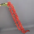 Künstliche rote Perlenschnur Sukkulente Hängepflanze Detail, weiche Gummi Perlen Rebe Dekor. - Weinrot