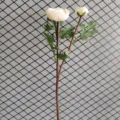 Artificial 2-head ranunculus flower fake plant for home hotel wedding decoration white - H45CM / Cream